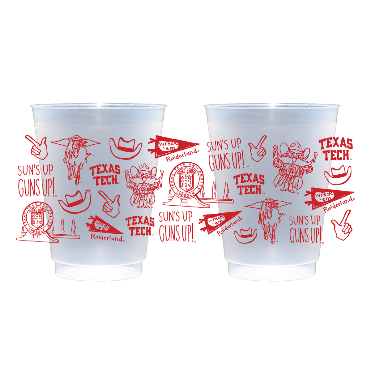 Texas Tech University - Shatterproof Cups, Set of 8