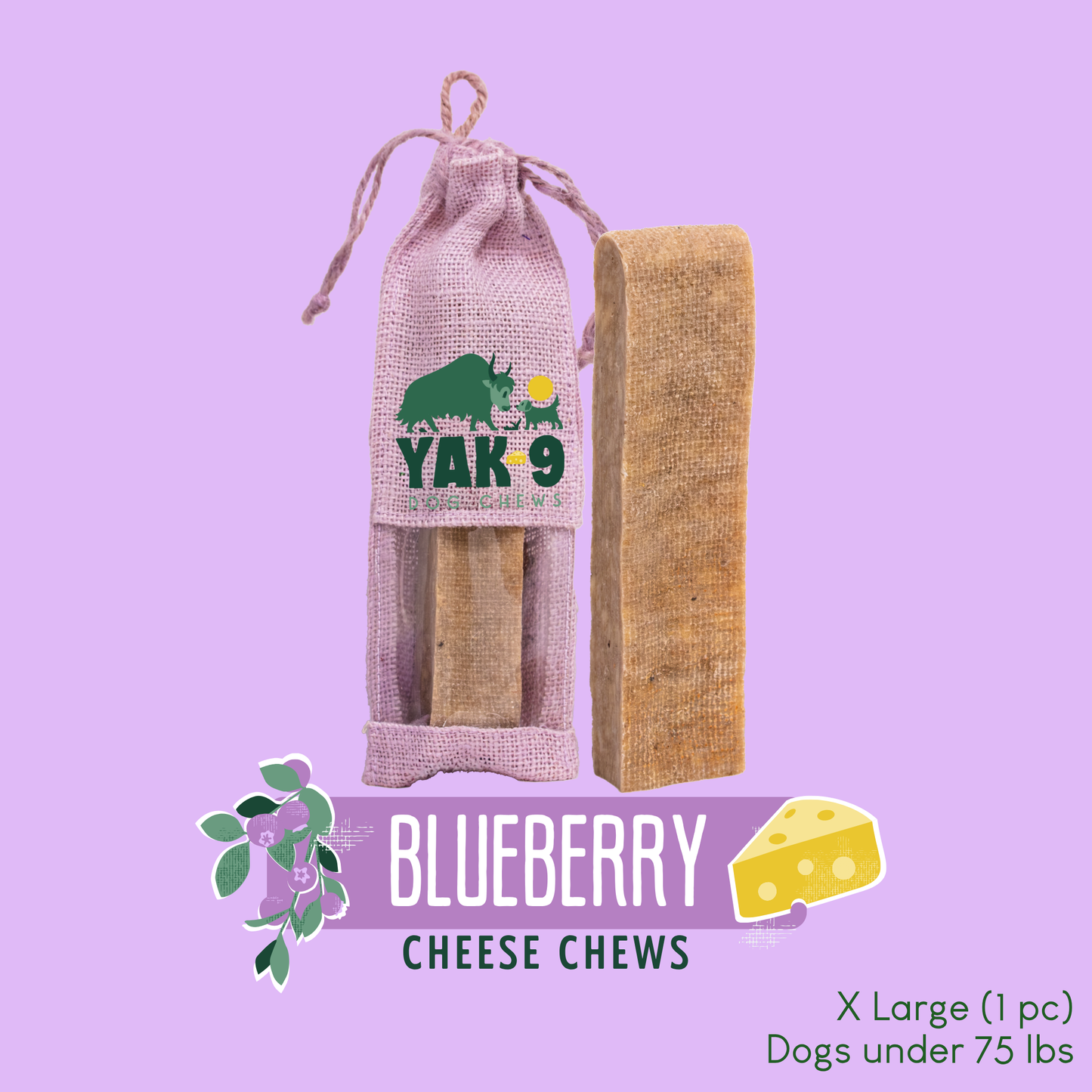 Blueberry Yak Chews for Dogs