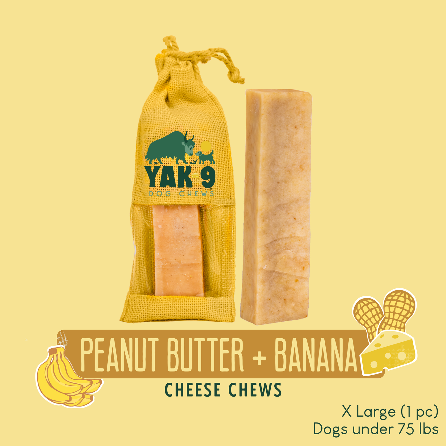 Peanut Butter Banana Chews for Dogs