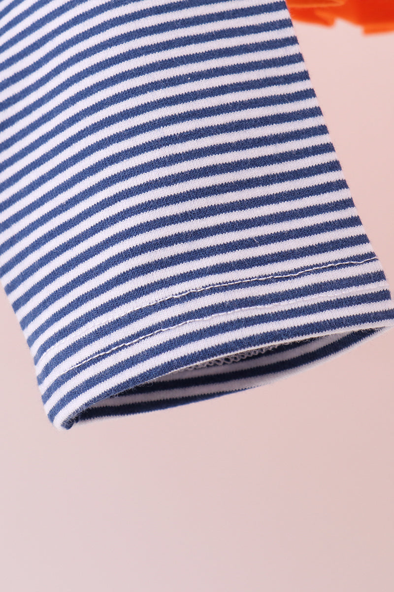 Premium Auburn stripe football embroidery skorts set