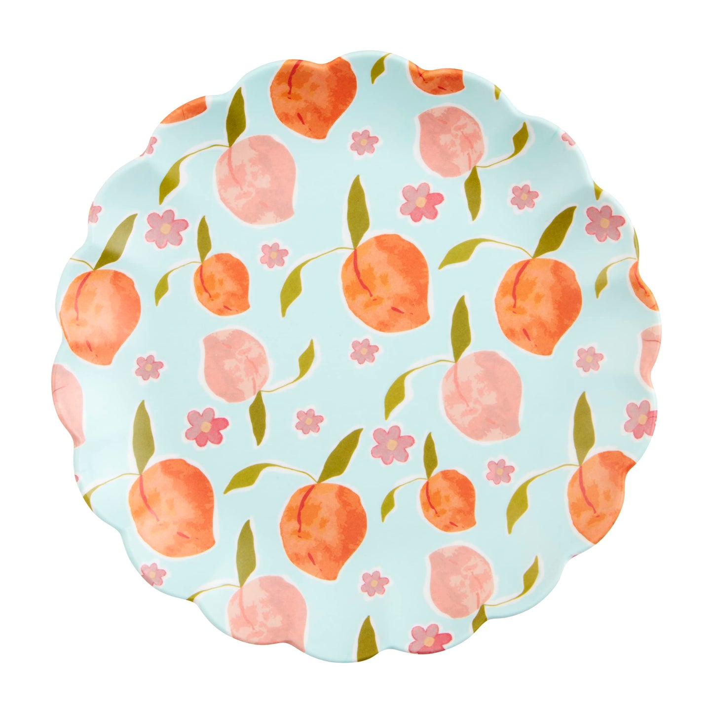 Mud Pie Peach Melamine Plate