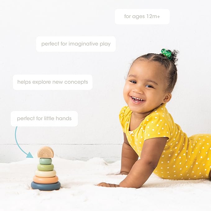 Wooden Stacking Learning Toy in Rainbow