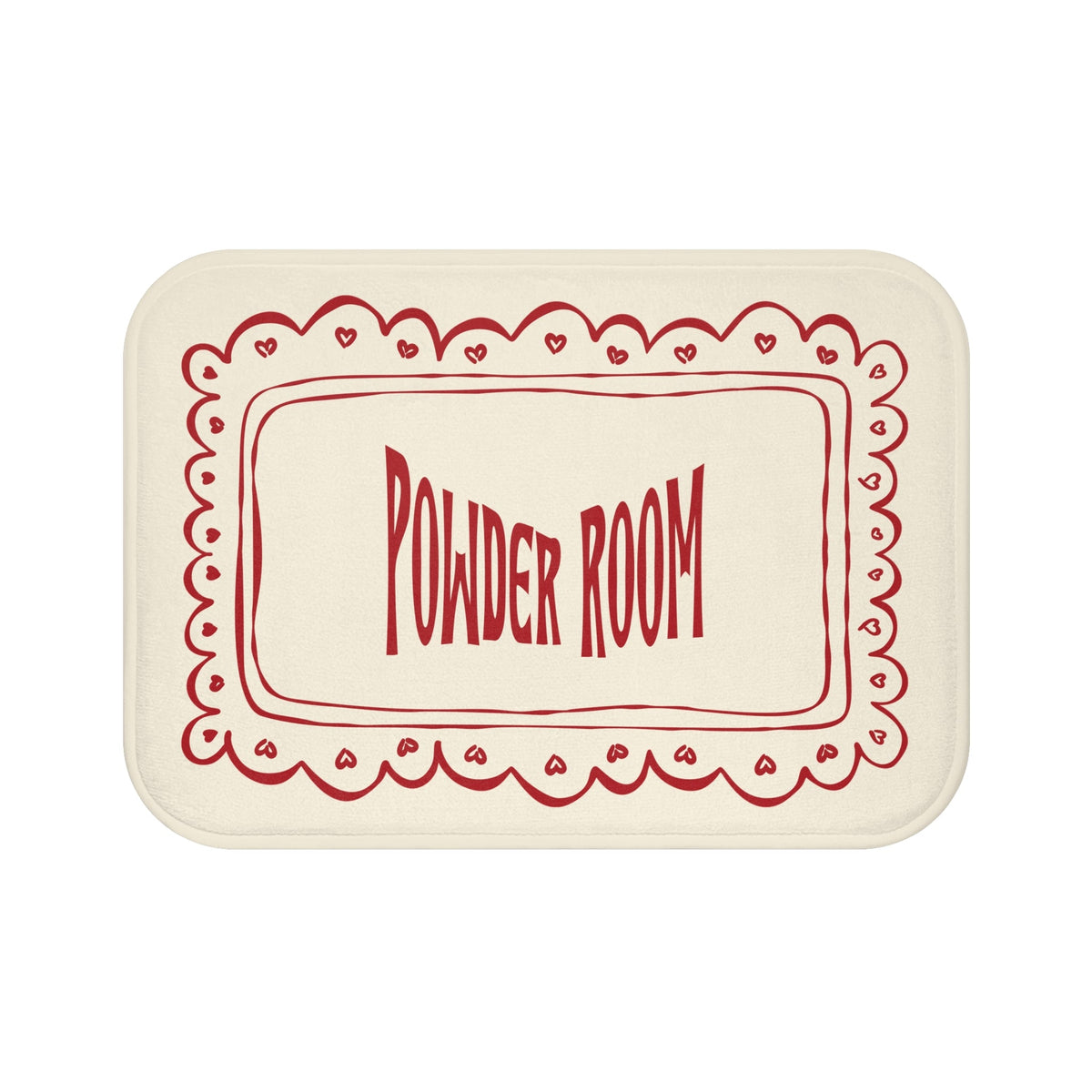 Powder Room Bath Mat | BEIGE Vintage Lace Doily Bathroom Rug