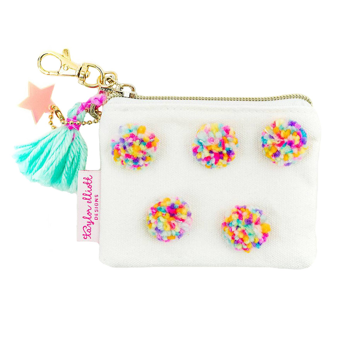 Mini Multi Pom Cardholder Keychain Pouch