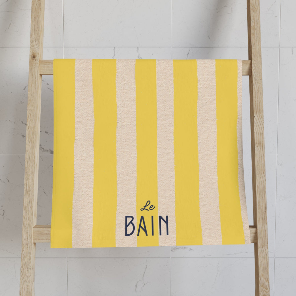 Le Bain Yellow Striped Hand Towel — French Yellow & Cream Bathroom Decor