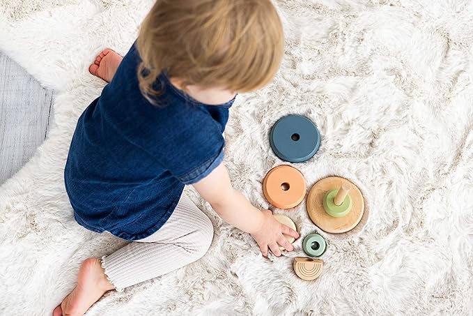 Wooden Stacking Learning Toy in Rainbow