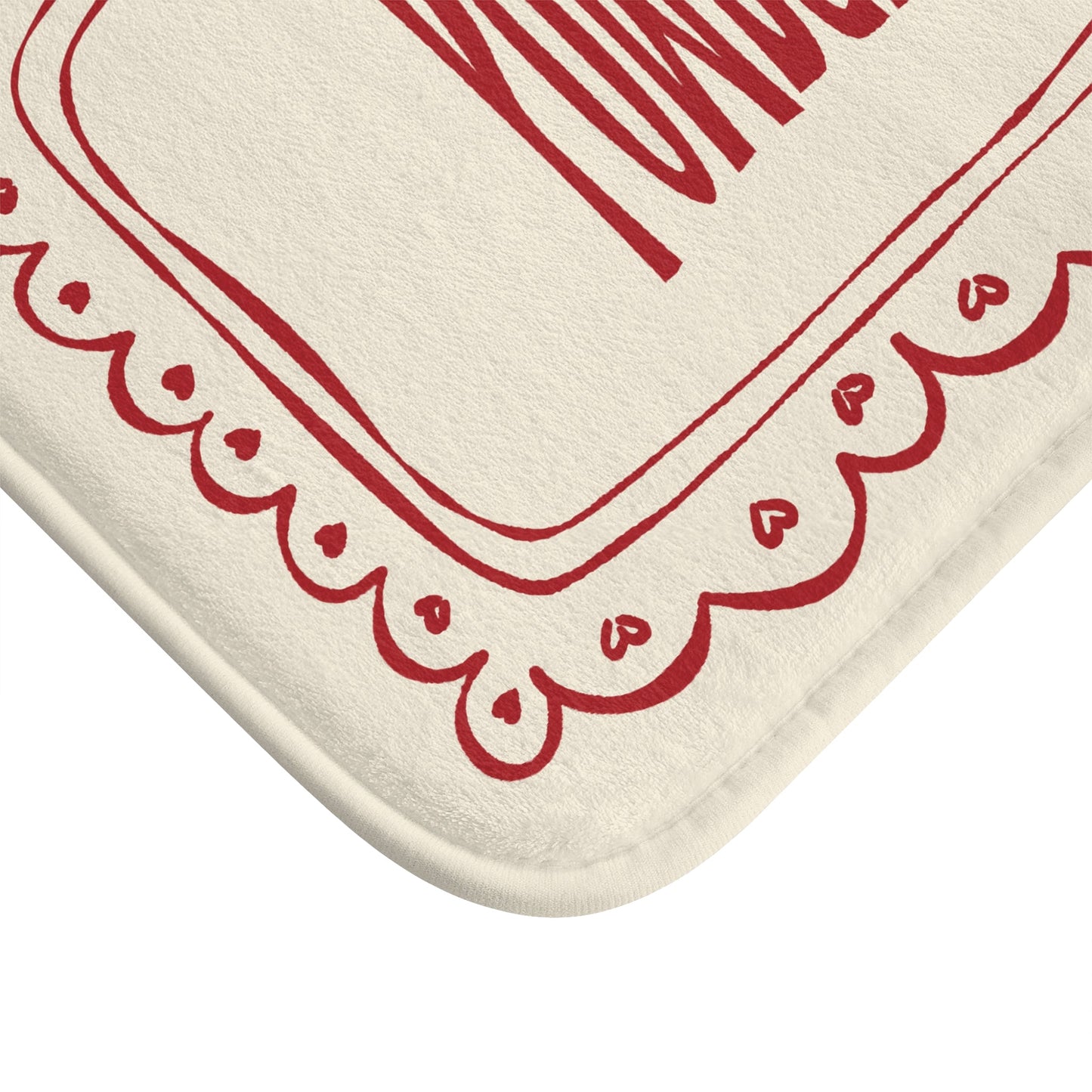 Powder Room Bath Mat | BEIGE Vintage Lace Doily Bathroom Rug