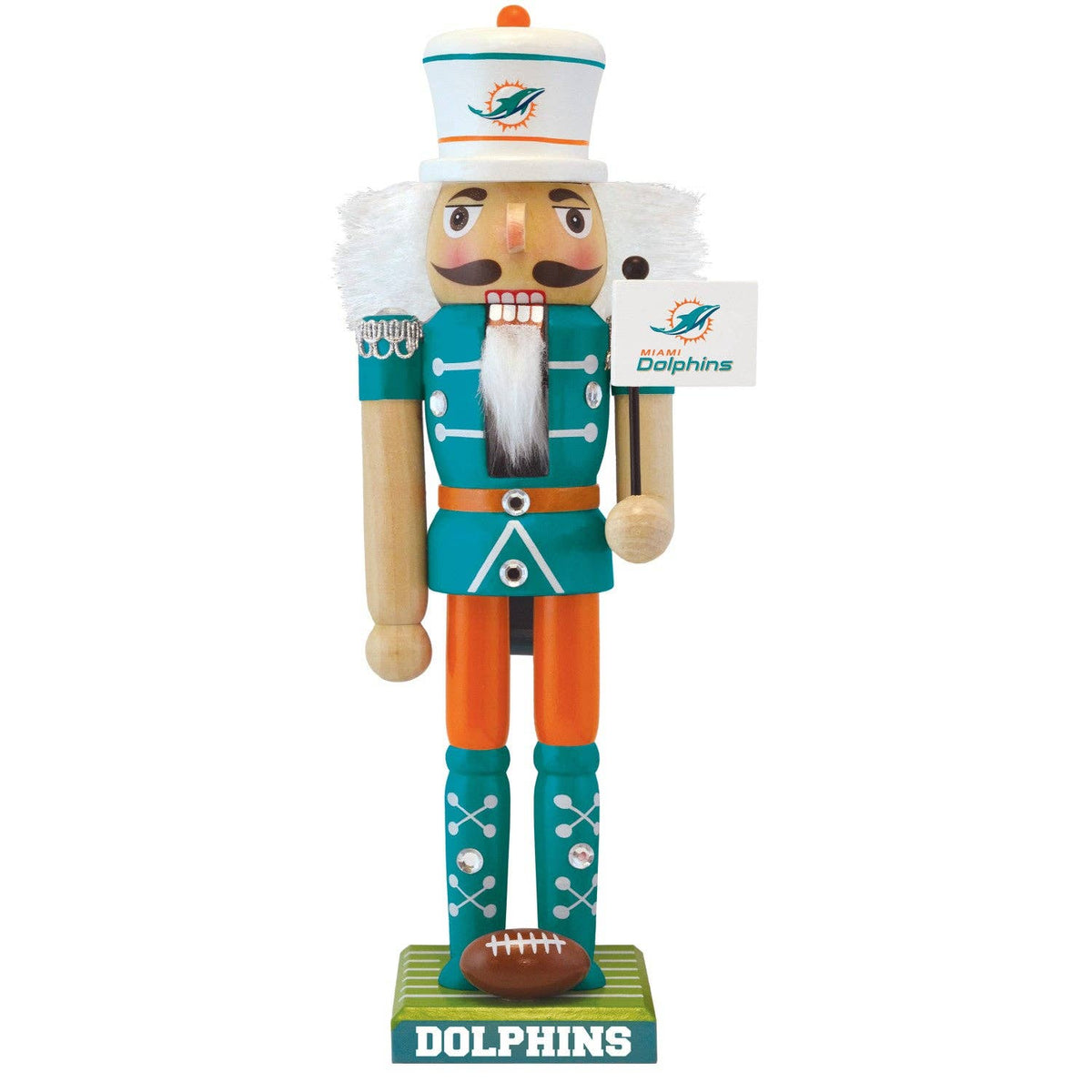 Miami Dolphins Nutcracker - NFL Collectible Christmas Decor