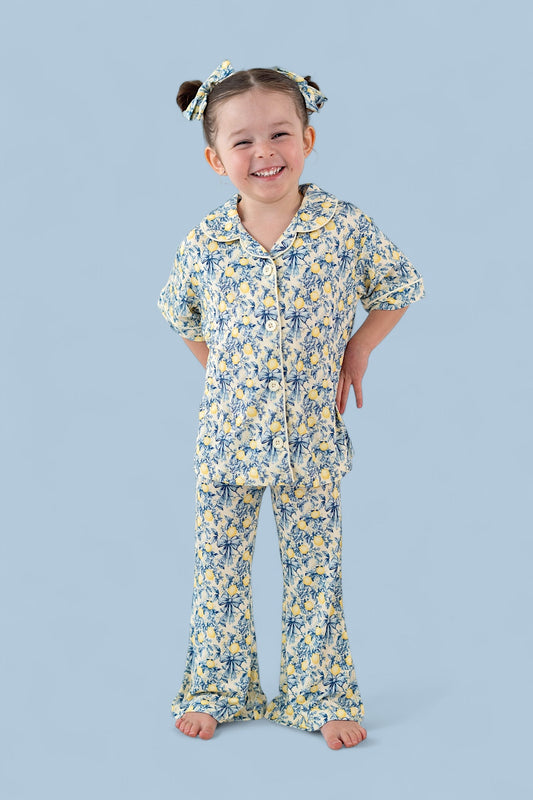 VINTAGE CITRUS TOILE DREAM GIRL'S FLARE SET