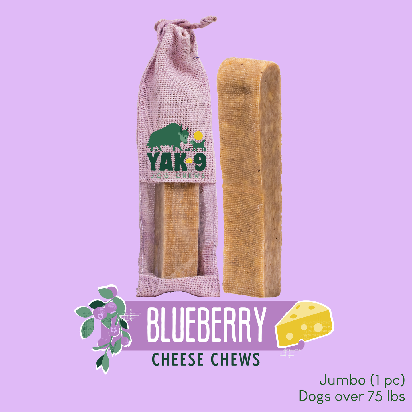 Blueberry Yak Chews for Dogs