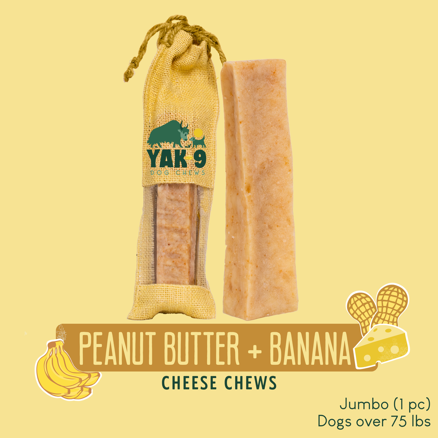 Peanut Butter Banana Chews for Dogs