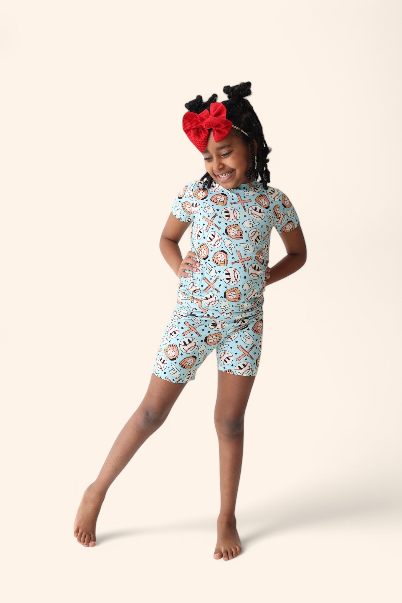 BASEBALL SMILEY DREAM SHORT SET