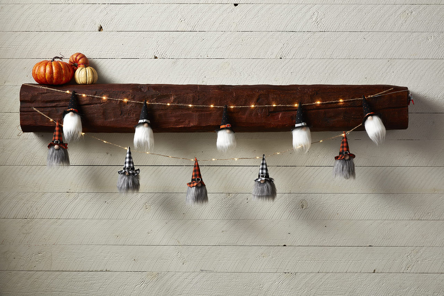 Mud Pie Halloween Light Up Gnome Garland, Dotted