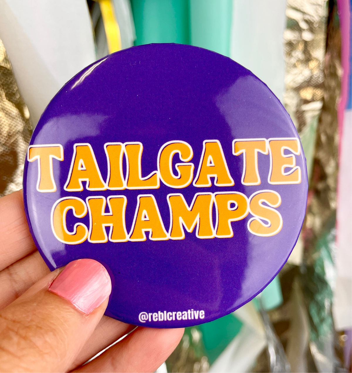 Tailgate Champs - Purple Background & Yellow