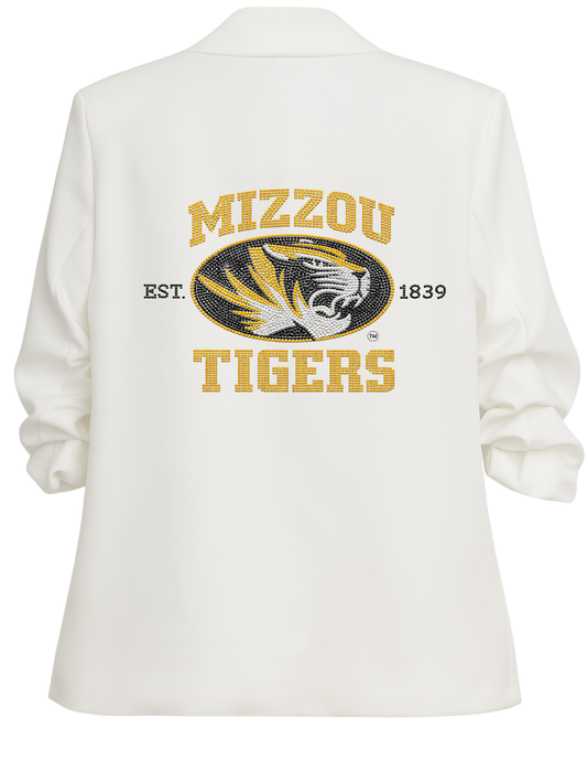 University of Missouri White Ruched EST 1839 Blazer