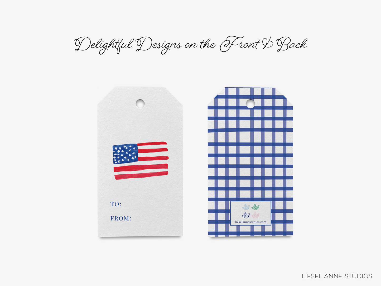 Personalized American Flag Gift Tags
