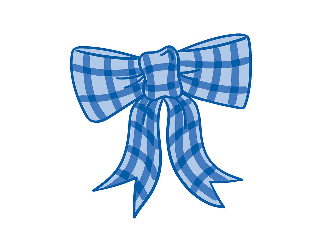 Blue Gingham Bow Mini Attachment