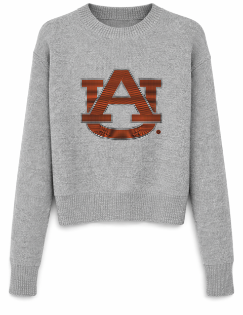 Auburn University AU Gray Crewneck Long Sleeve Sweater