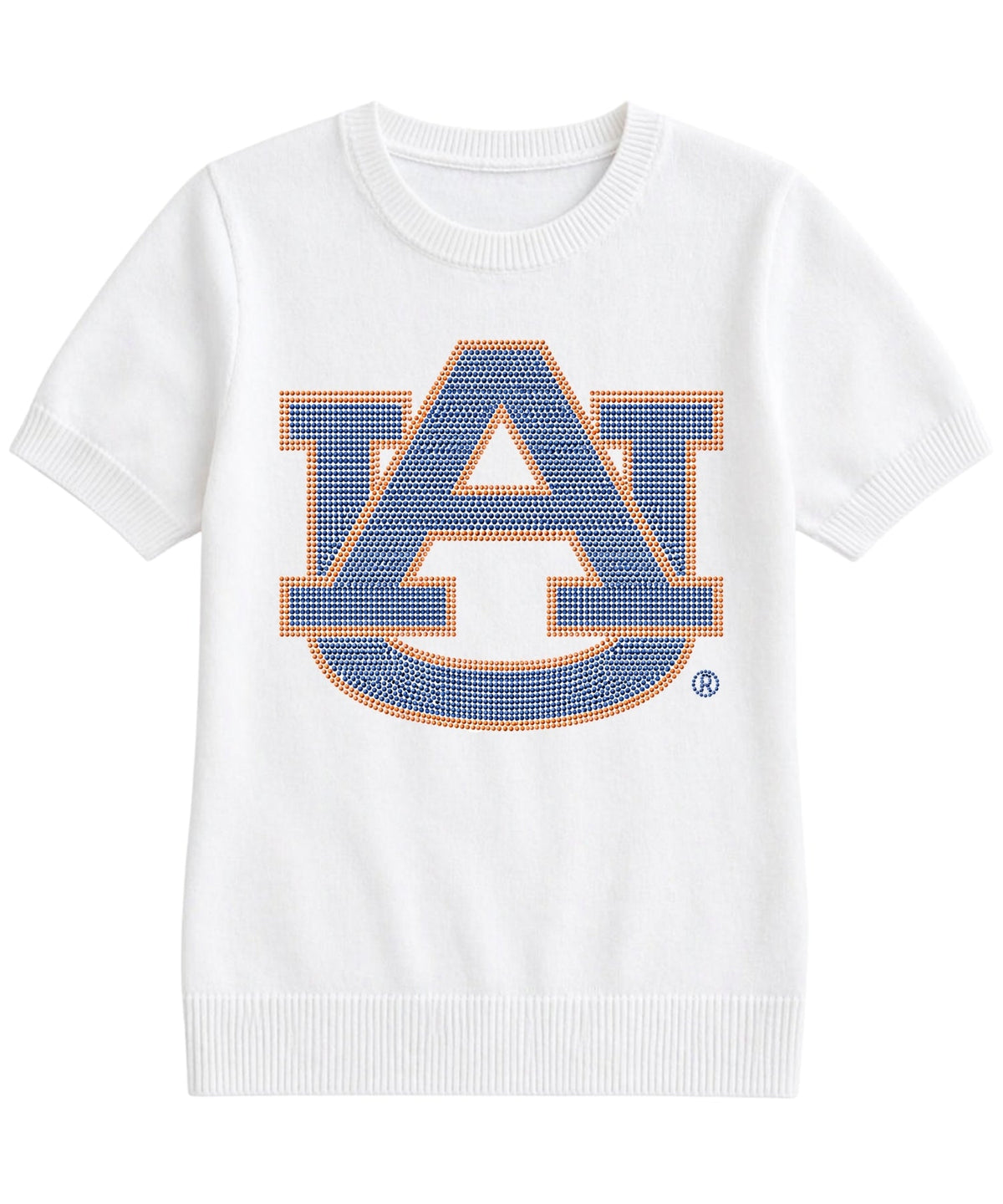 Auburn University Navy AU Ivory Short Sleeve Sweater