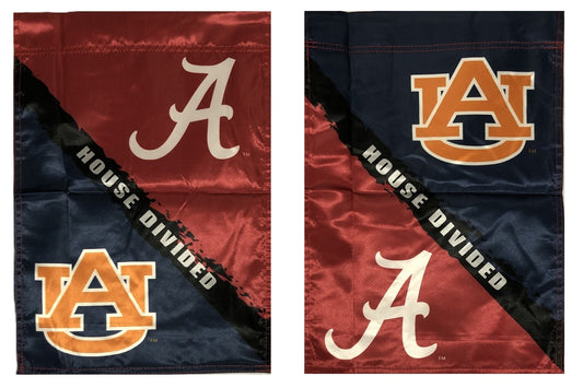 Alabama vs Auburn House Divided Garden Flag | Double-Sided Rivalry