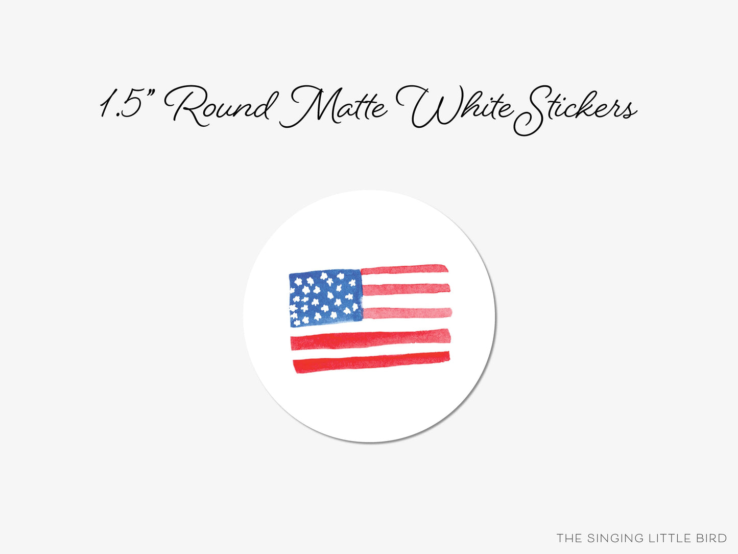 American Flag Round Stickers
