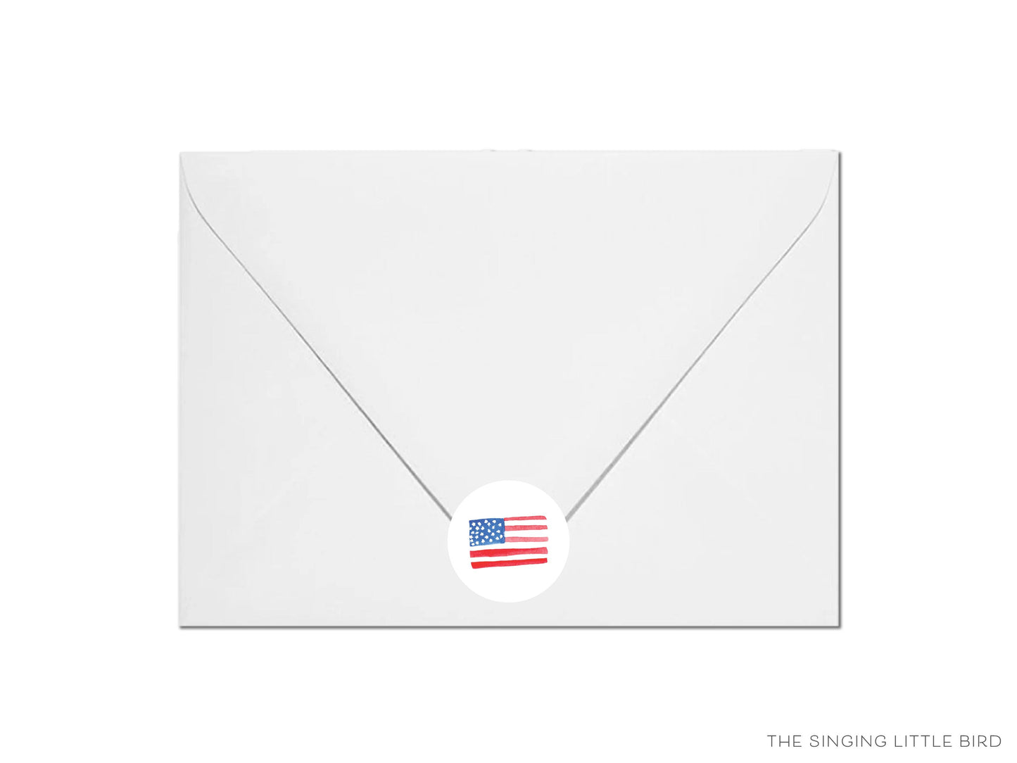 American Flag Round Stickers