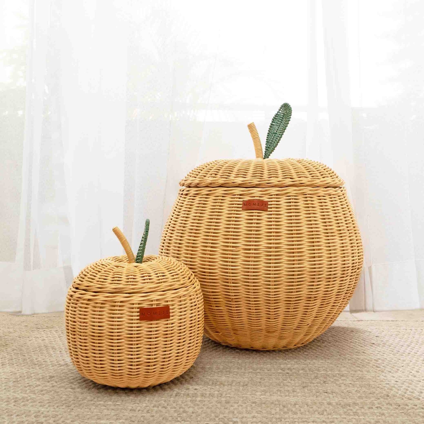 Apple Rattan Storage Basket Natural - Small