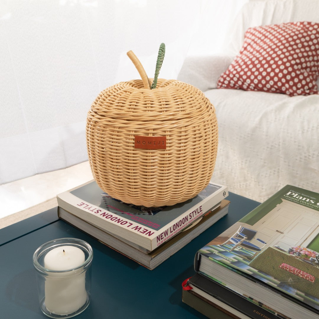 Apple Rattan Storage Basket Natural - Small