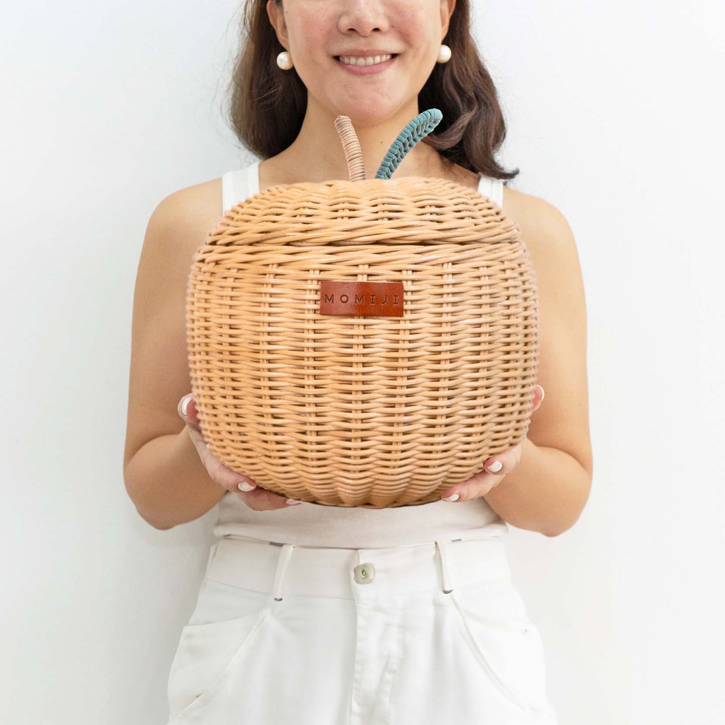 Apple Rattan Storage Basket Natural - Small