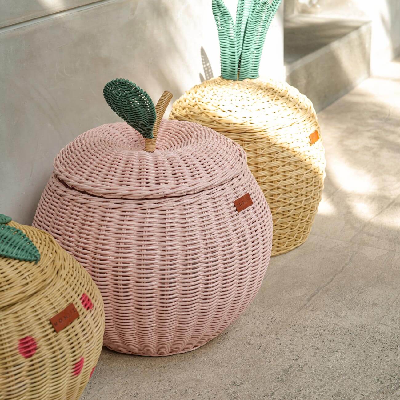 Apple Storage Basket Pink - Medium