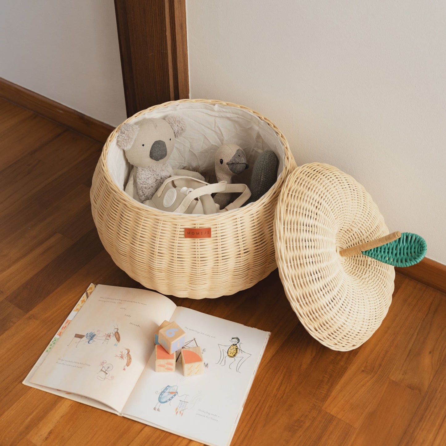 Apple Rattan Storage Basket Natural - Large