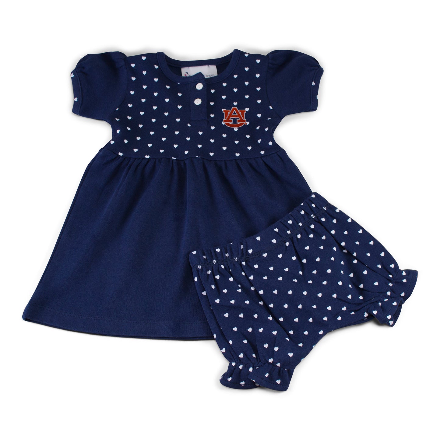Auburn Girl's Heart Dress with Bloomers