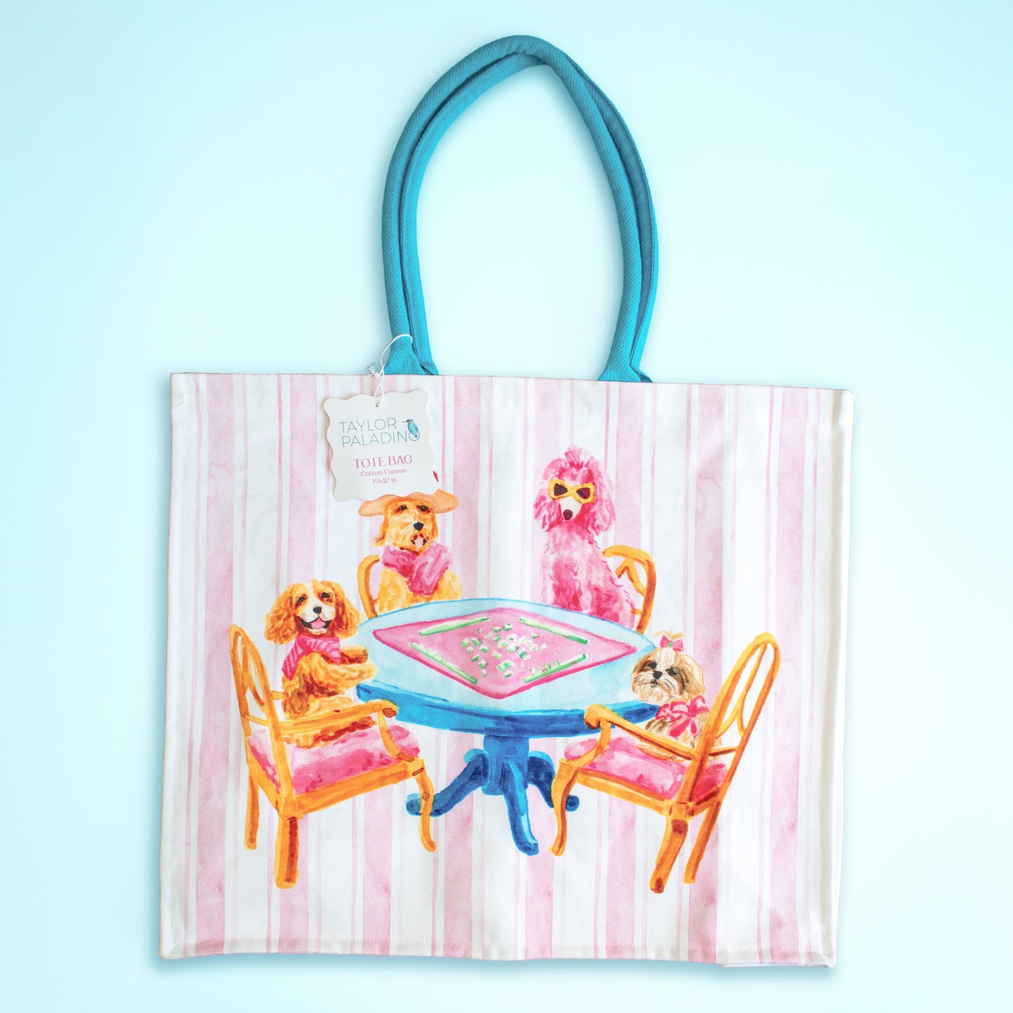 Dogs Playing Mahjong Tote Bag