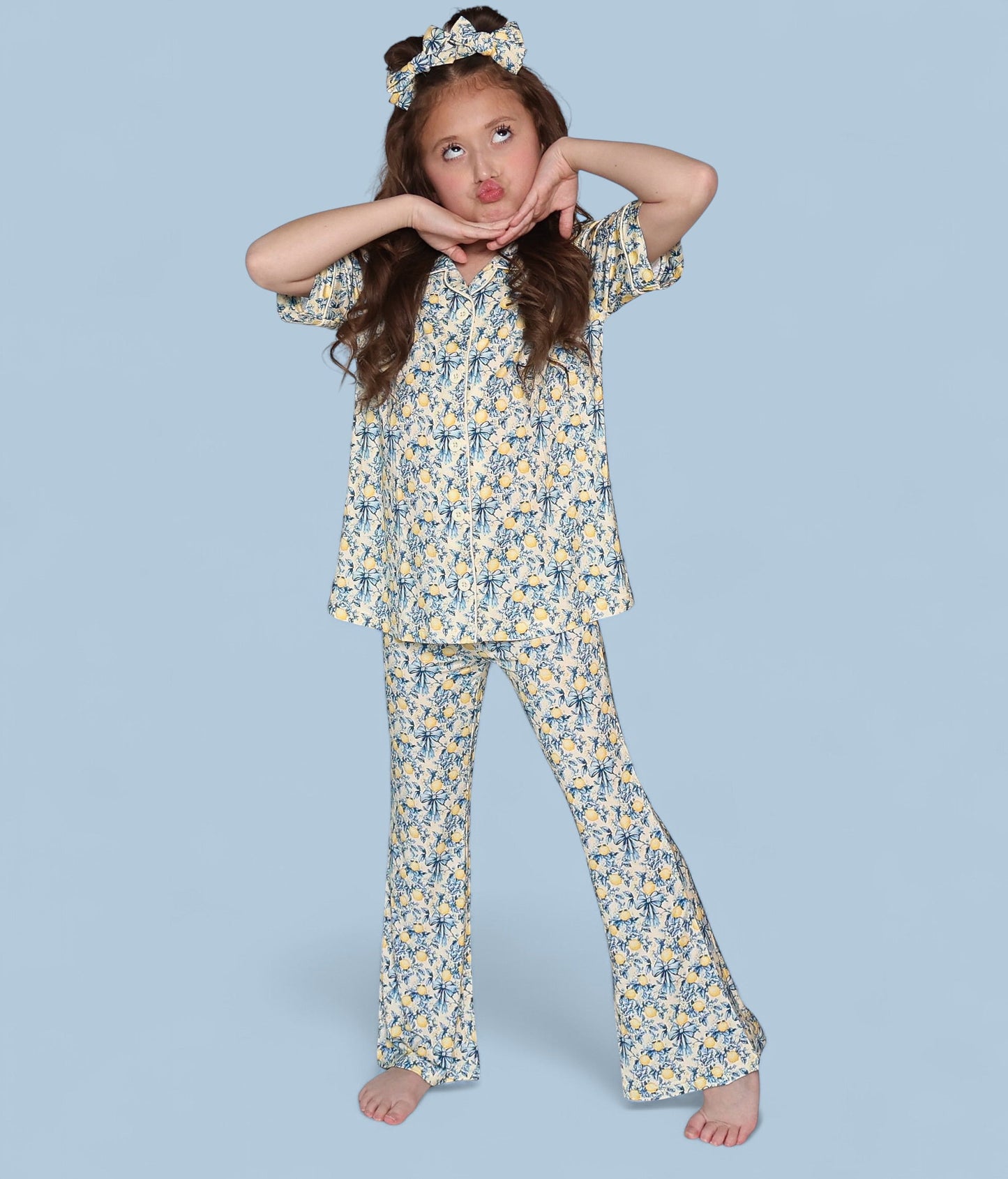 VINTAGE CITRUS TOILE DREAM GIRL'S FLARE SET