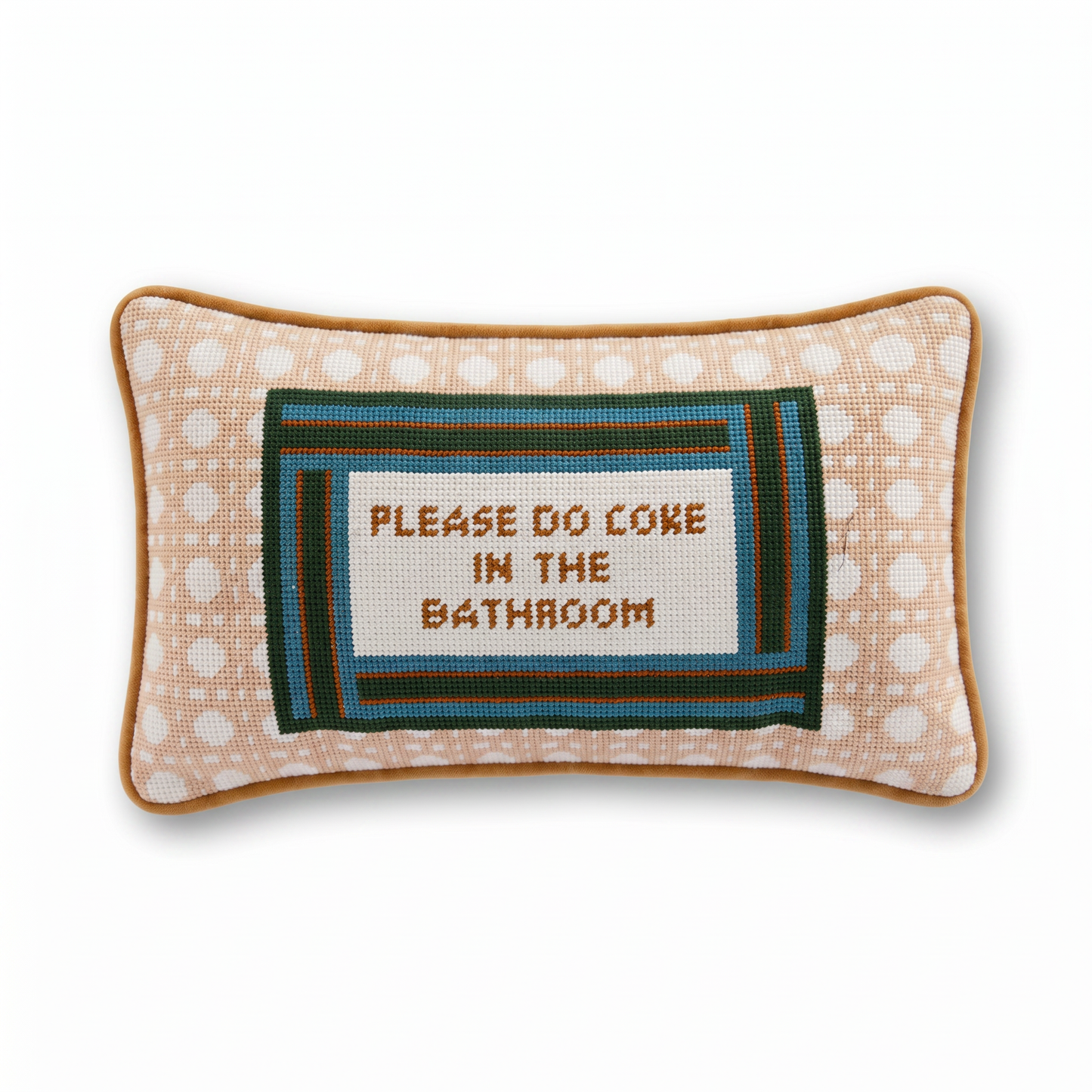 Bathroom Etiquette Needlepoint Pillow