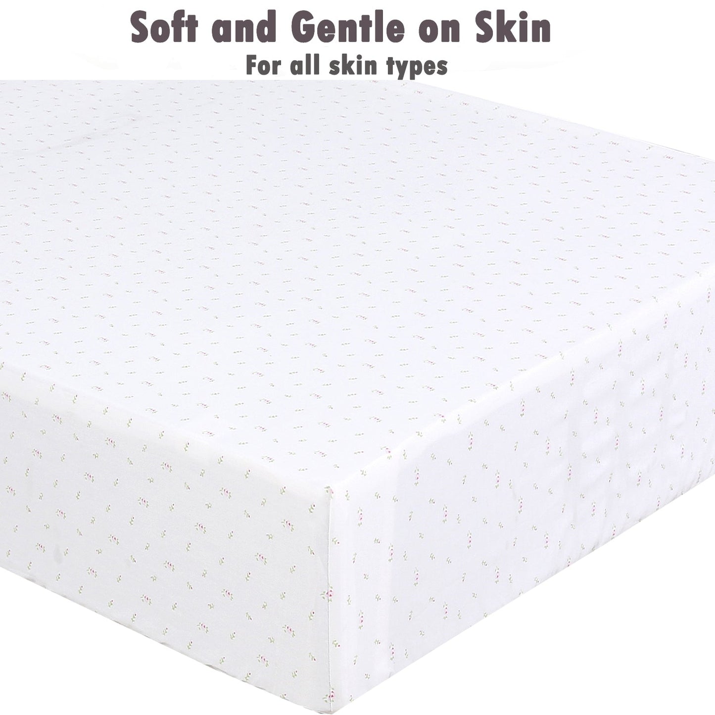 3 Piece Crib/Toddler Cotton Fitted Sheets Pastel Pink Purple Butterfly Floral Blossoms