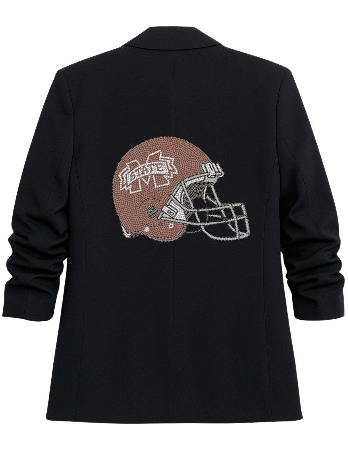 Mississippi State Helmet Black Ruched Sleeve Blazer