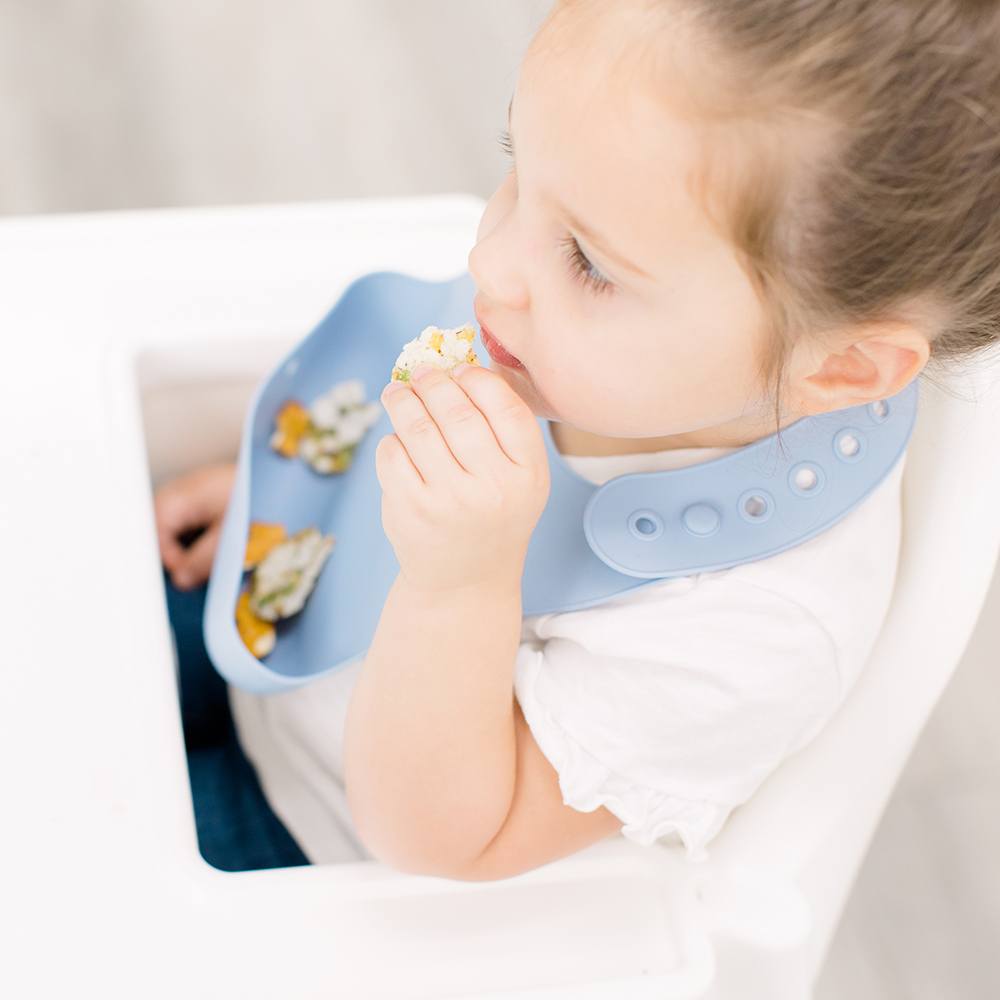 Foodie® Roll Up & Button Closed Bib 2-Pack: All Silicone