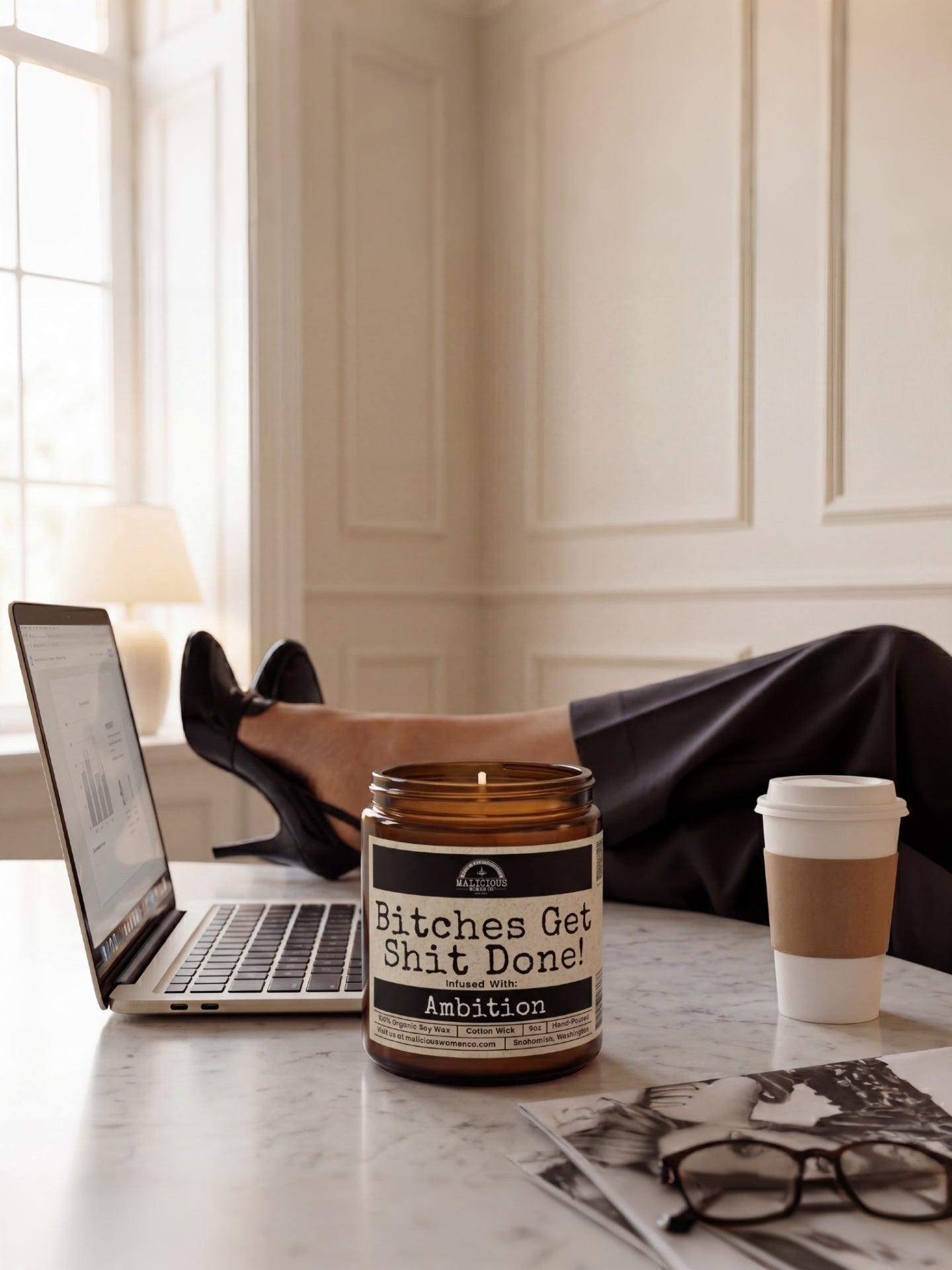 B*tches Get Sh*t Done | Scent: Fresh Baked Bread | 9oz Funny Candle | Malicious Women Co