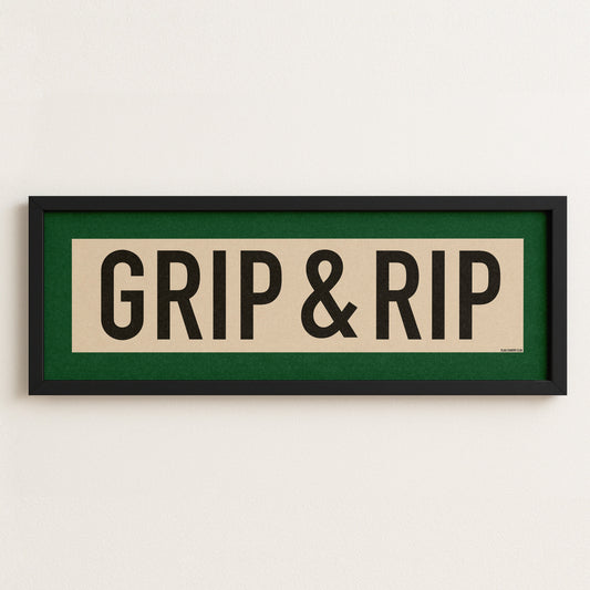 Framed Grip and Rip Golf Art Scroll Sign