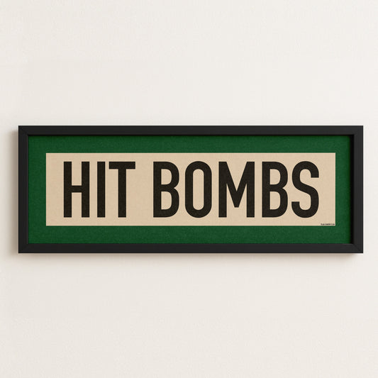Framed Hit Bombs Golf Art Scroll Sign
