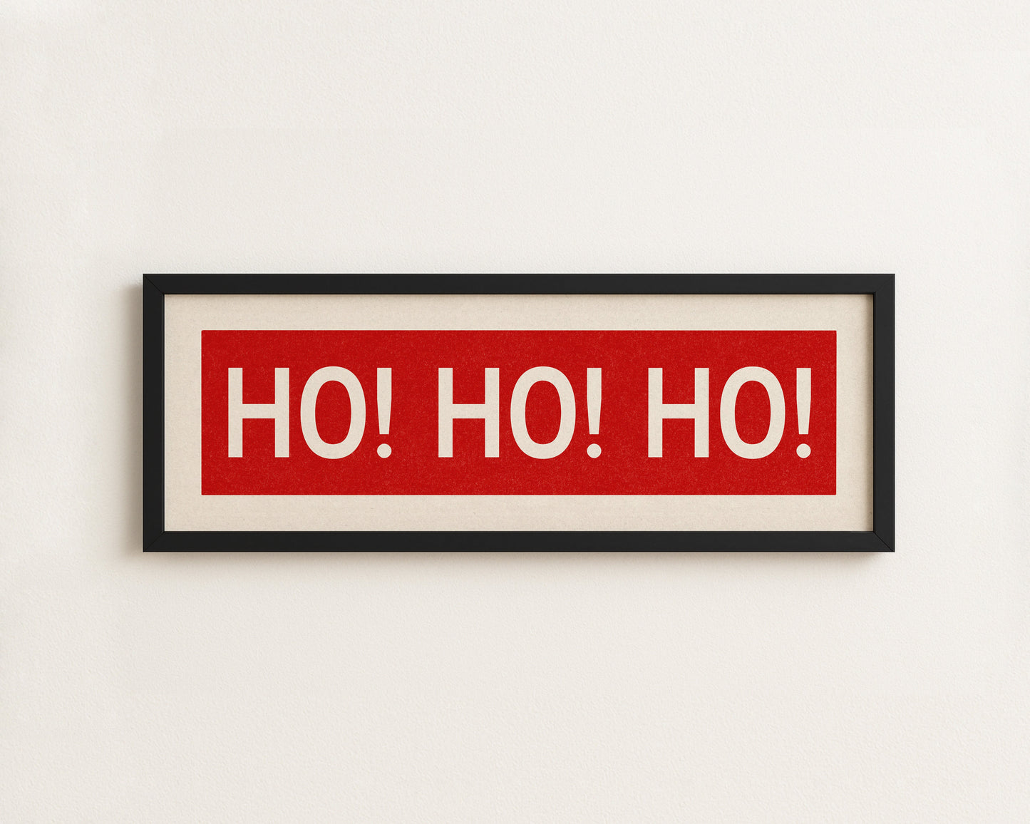 Framed Ho! Ho! Ho! Red Christmas Art Print