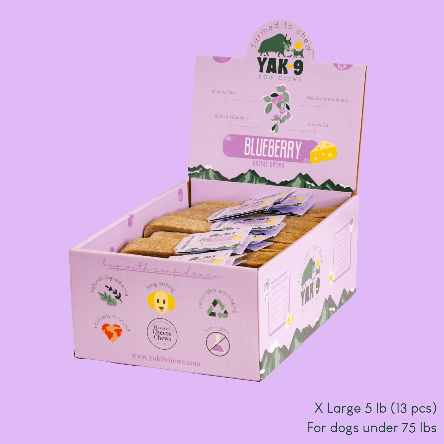 Blueberry Yak Chews for Dogs