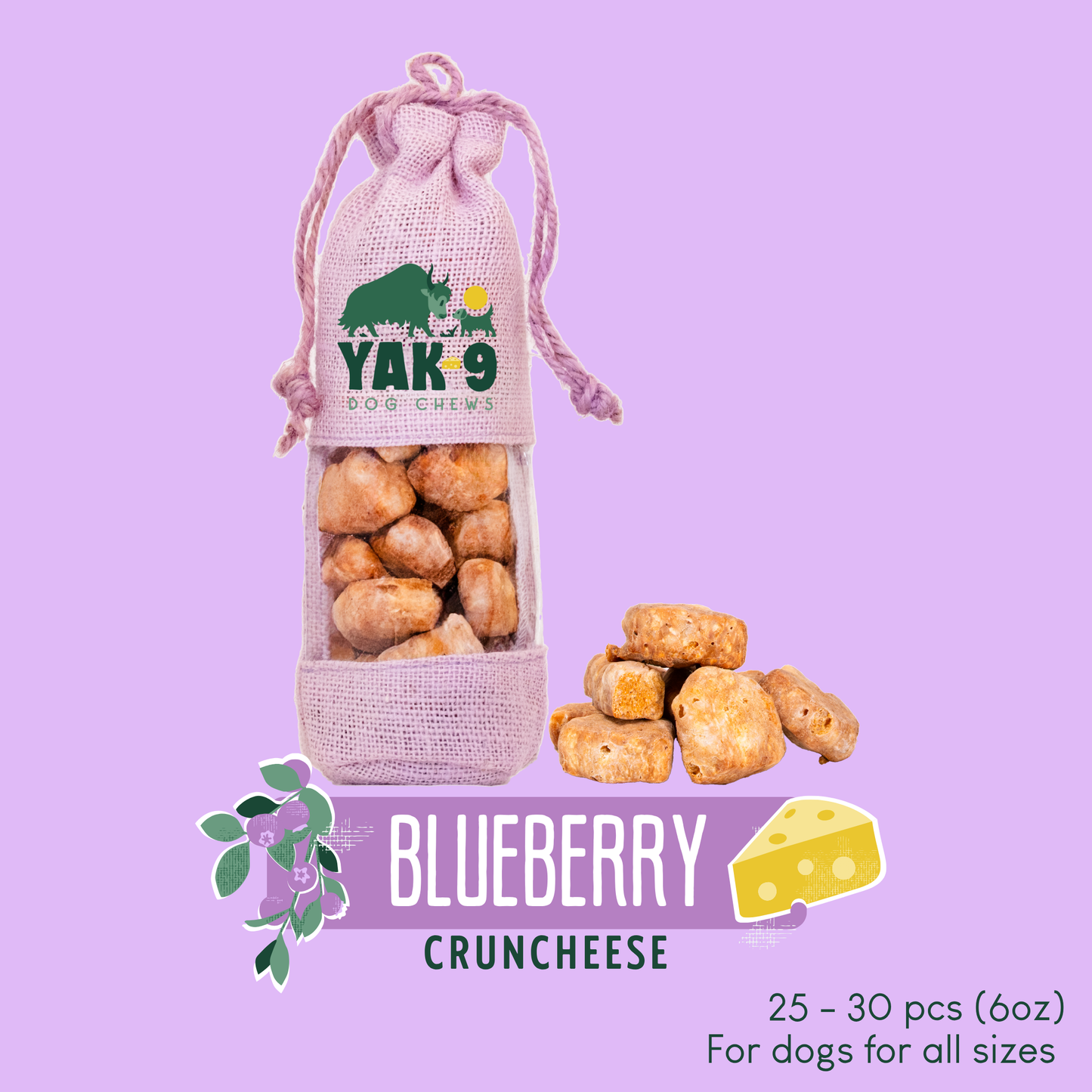 Blueberry Yak Chews for Dogs