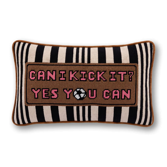 Can I Kick It Needlepoint Pillow
