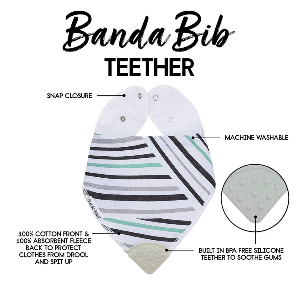 Banda Bib with Teether Attached  - Various Colors