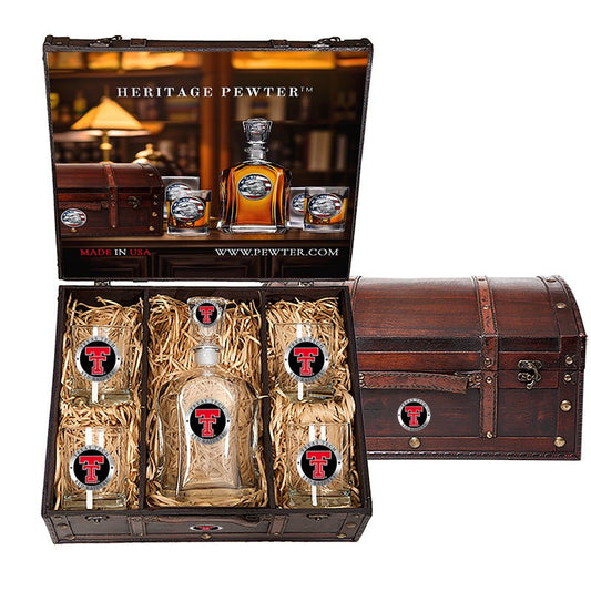 Texas Tech University #2 Capitol Decanter Chest Set