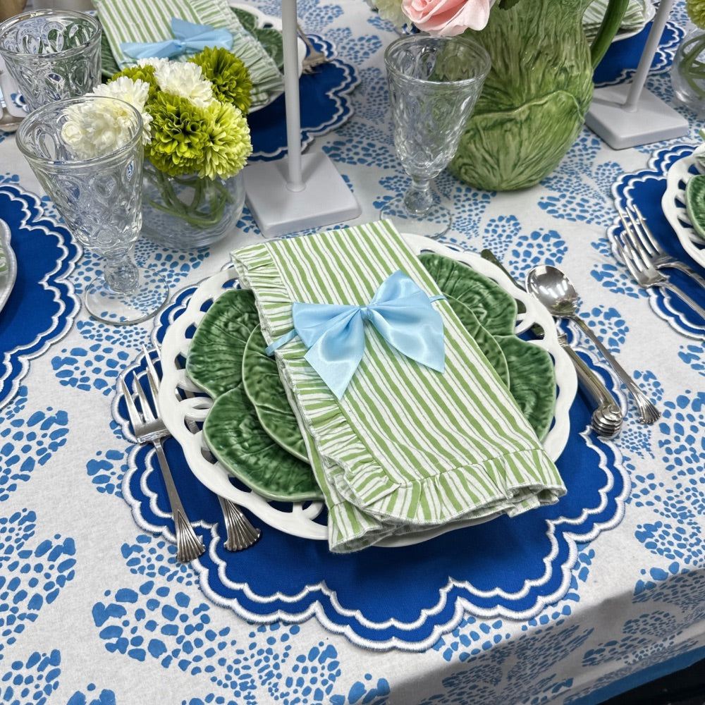 Blue: Satin Bow Napkin Ties - (Set of 4)