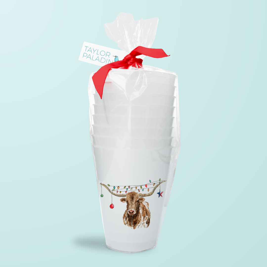 Christmas Longhorn Frosted Cups