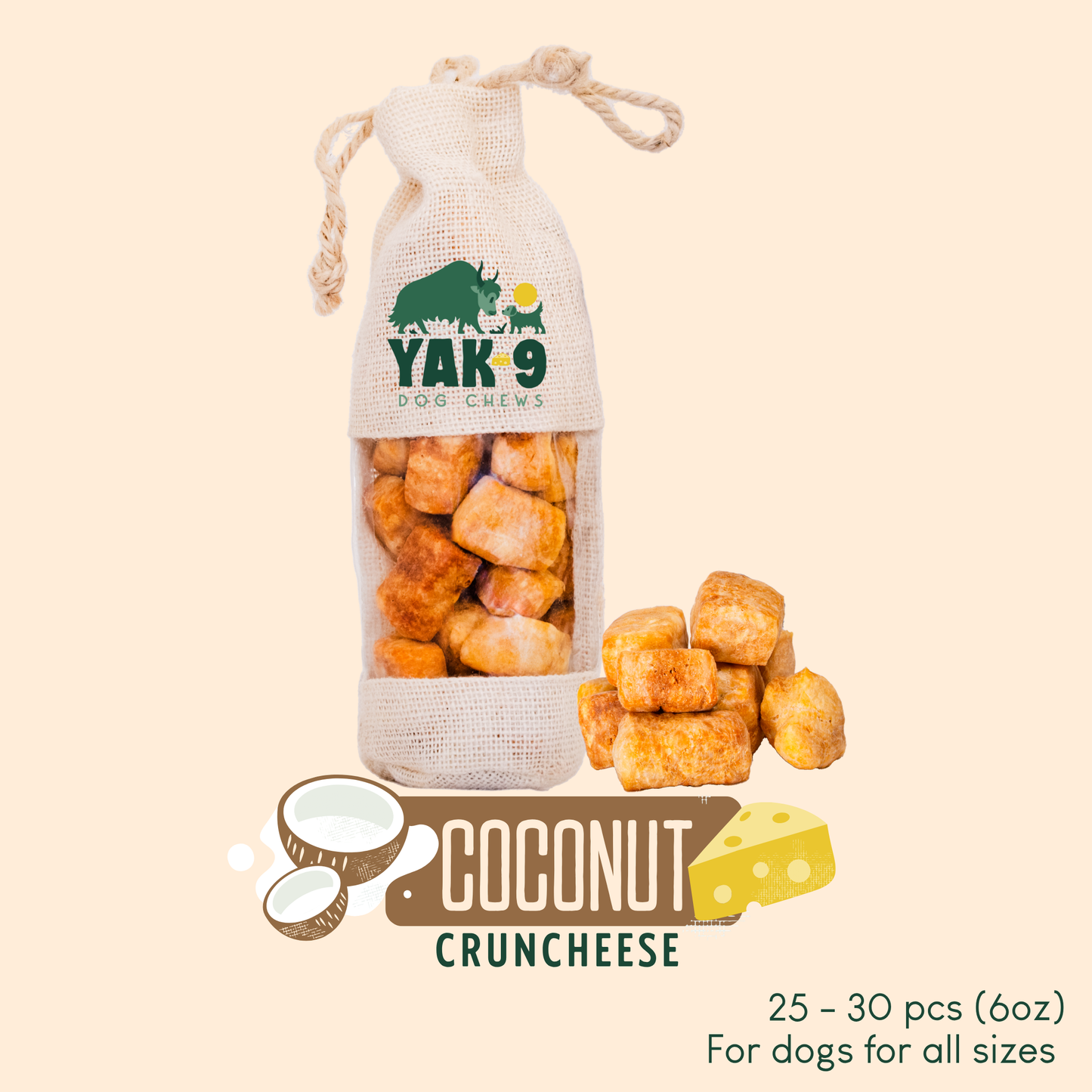 Coconut Yak Milk Chews for Dogs